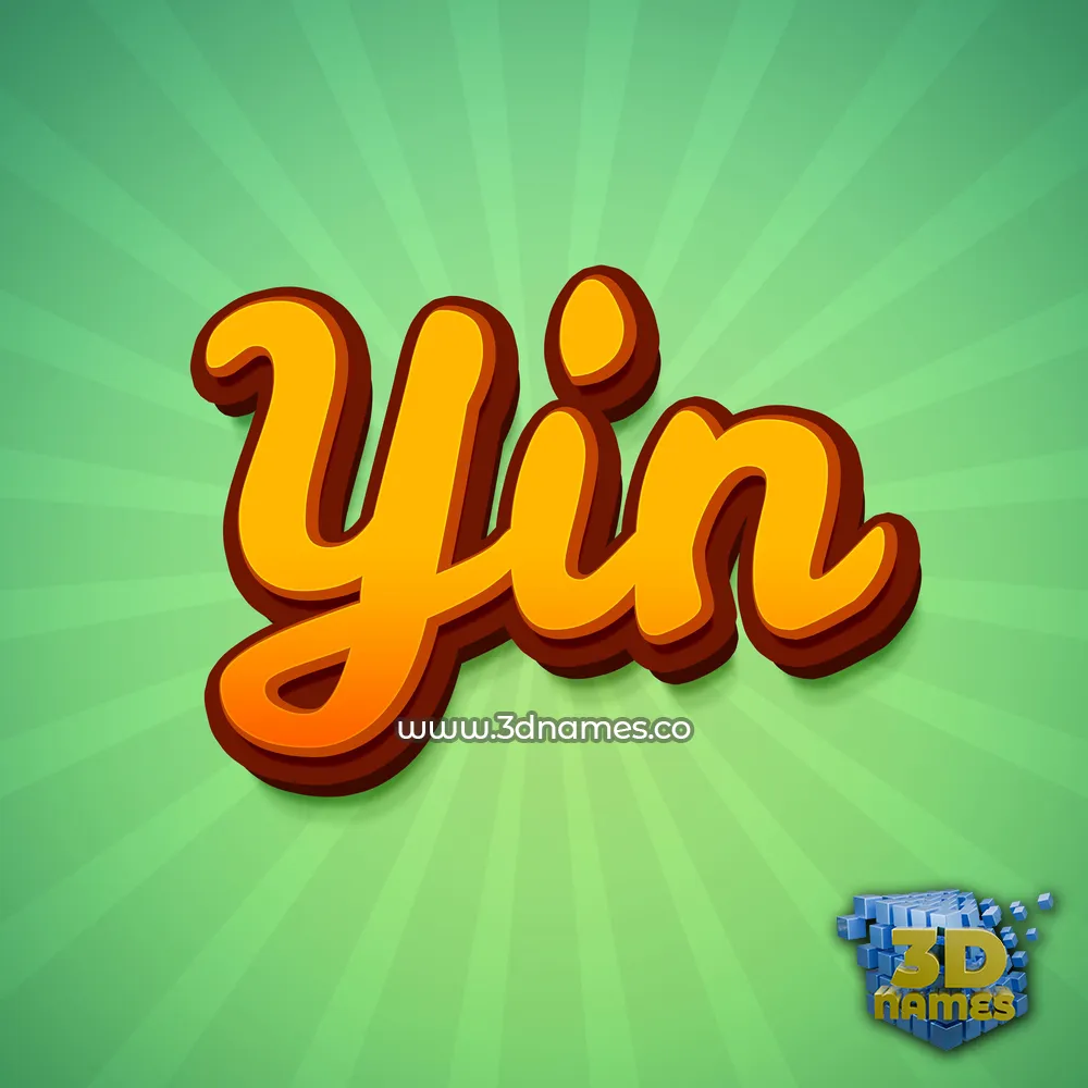 yin in Green Rays style - 3D name wallpaper