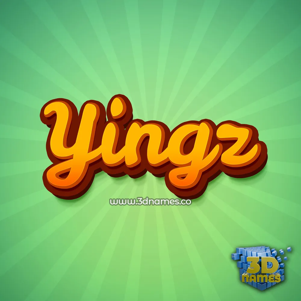yingz in Green Rays style - 3D name wallpaper