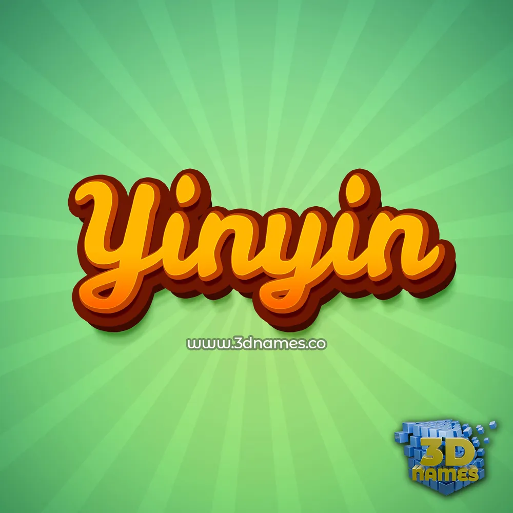 yinyin in Green Rays style - 3D name wallpaper