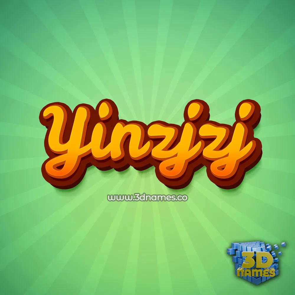 yinzjzj in Green Rays style - 3D name wallpaper