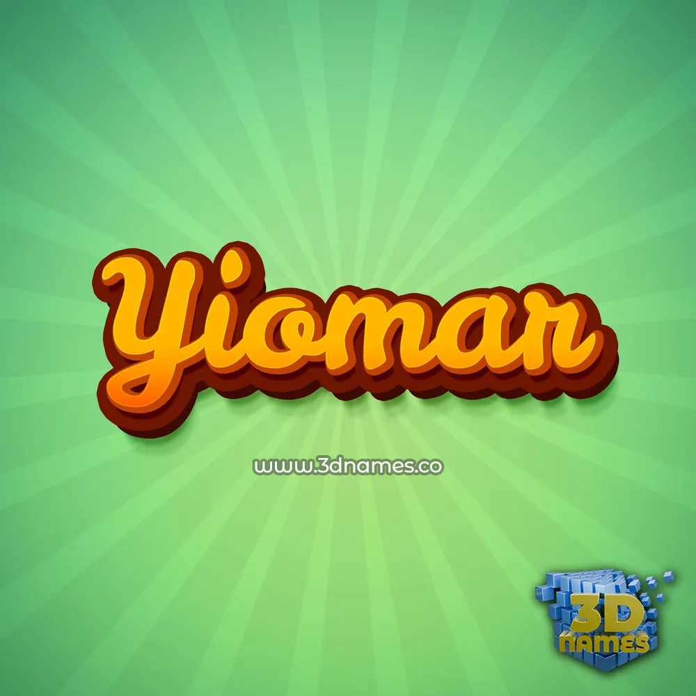 yiomar in Green Rays style - 3D name wallpaper