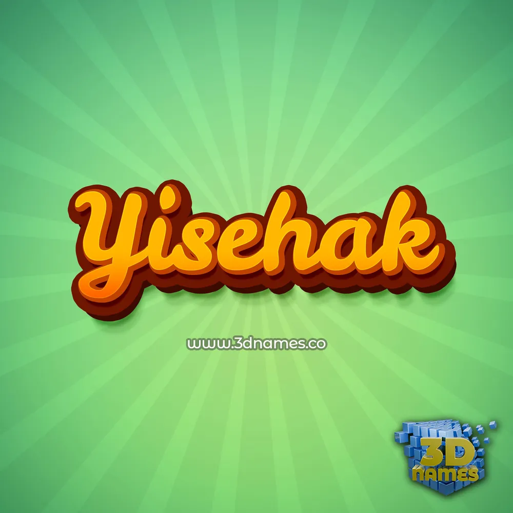 yisehak in Green Rays style - 3D name wallpaper