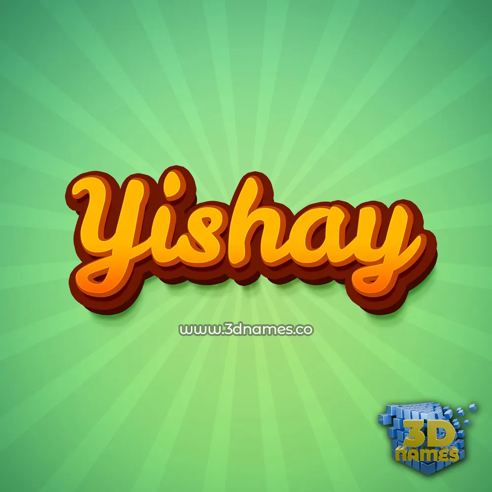 yishay in Green Rays style - 3D name wallpaper