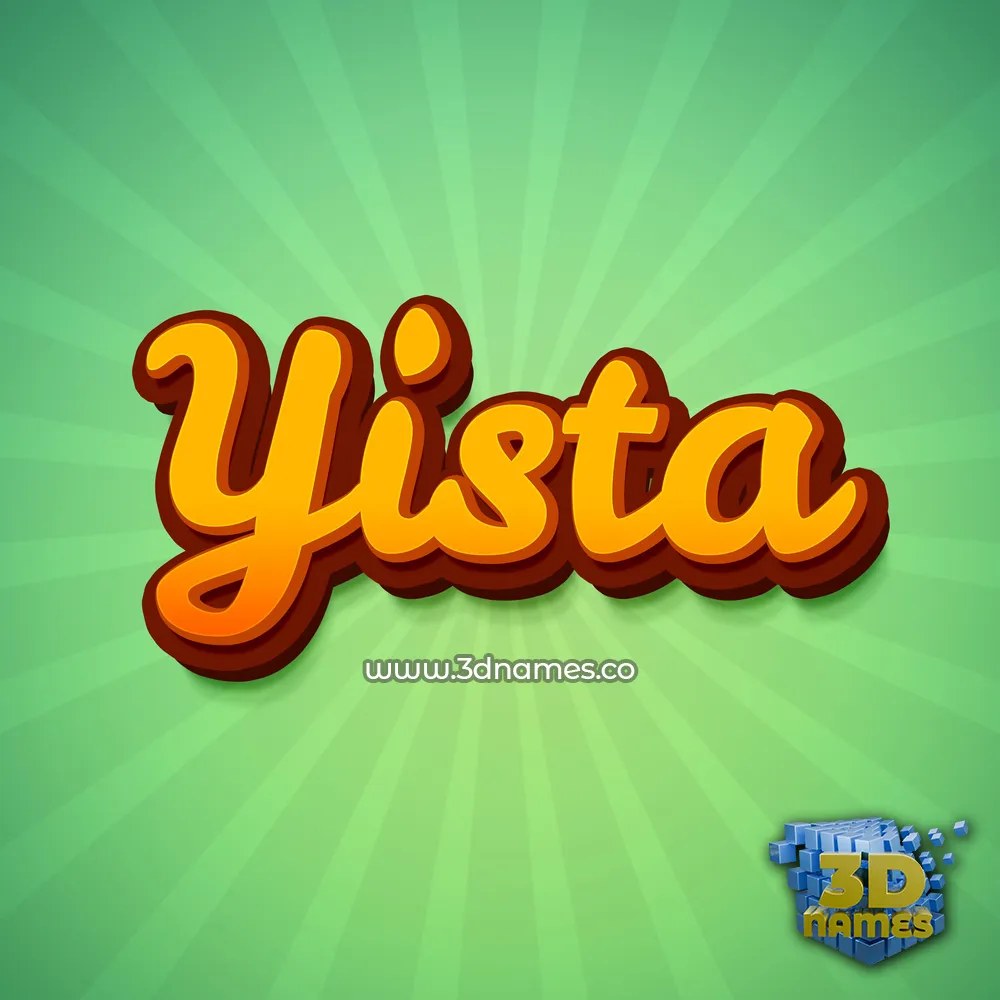 yista in Green Rays style - 3D name wallpaper