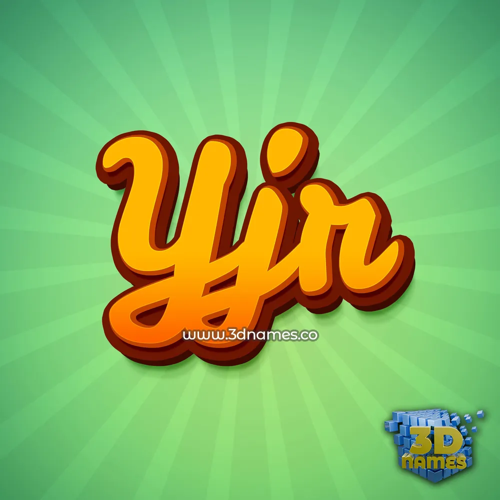 yjr in Green Rays style - 3D name wallpaper