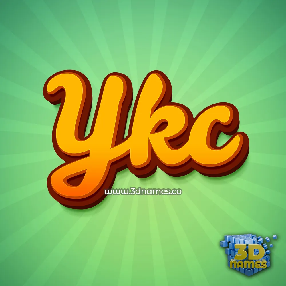 ykc in Green Rays style - 3D name wallpaper