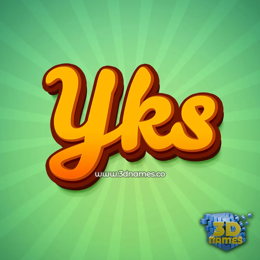 yks in Green Rays style - 3D name wallpaper