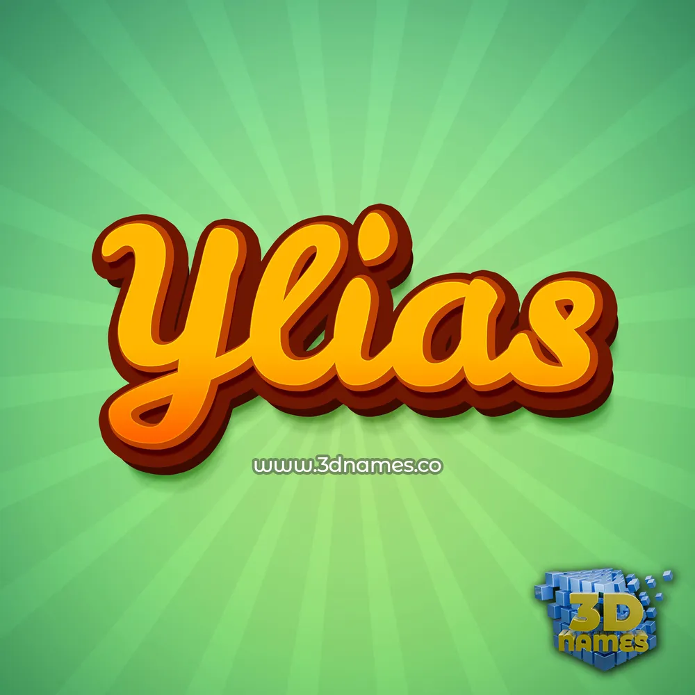 ylias in Green Rays style - 3D name wallpaper