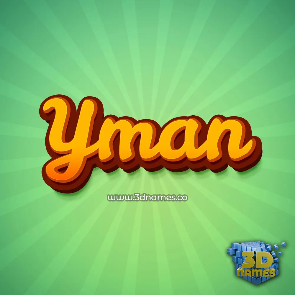 yman in Green Rays style - 3D name wallpaper