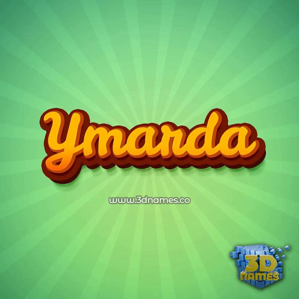 ymarda in Green Rays style - 3D name wallpaper