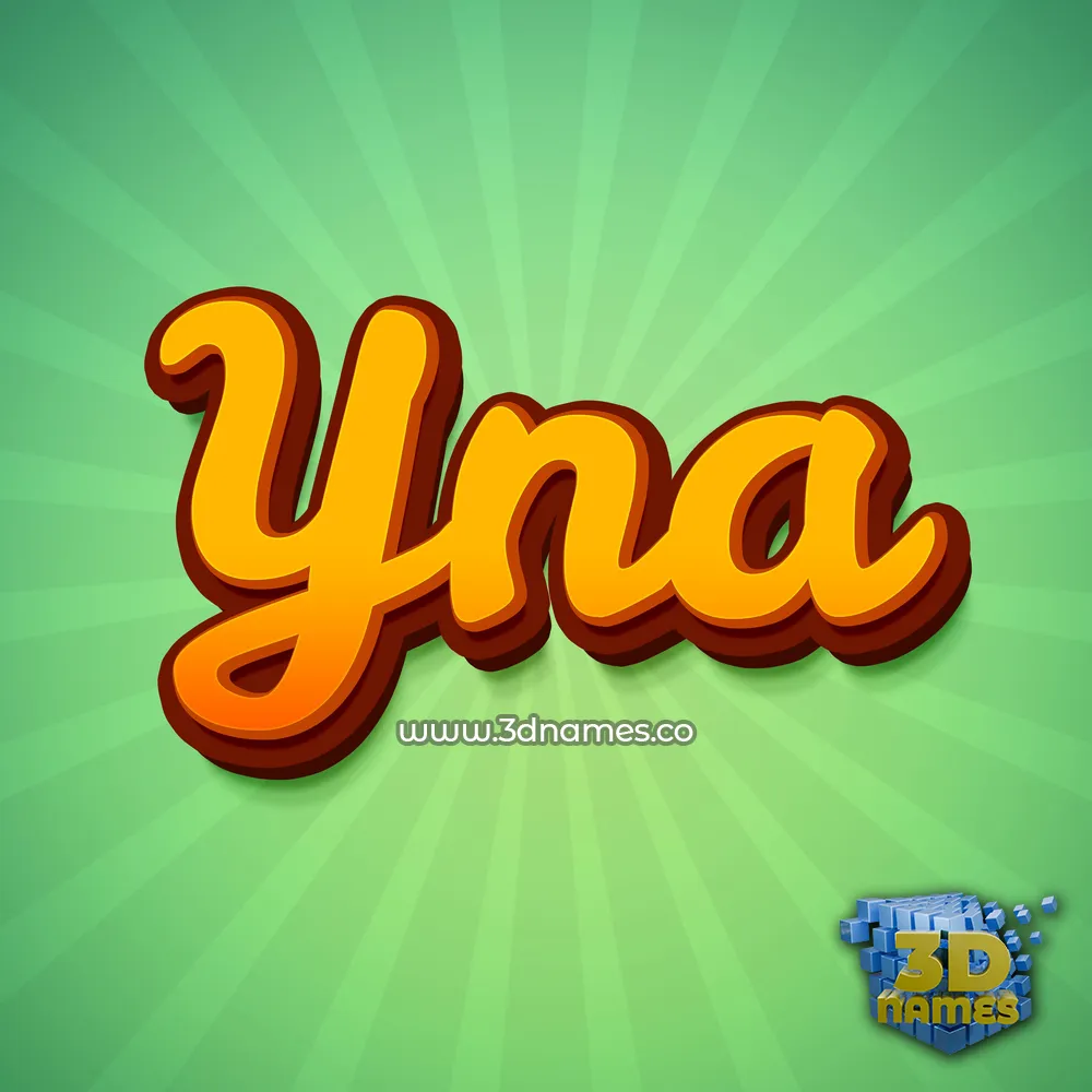 yna in Green Rays style - 3D name wallpaper