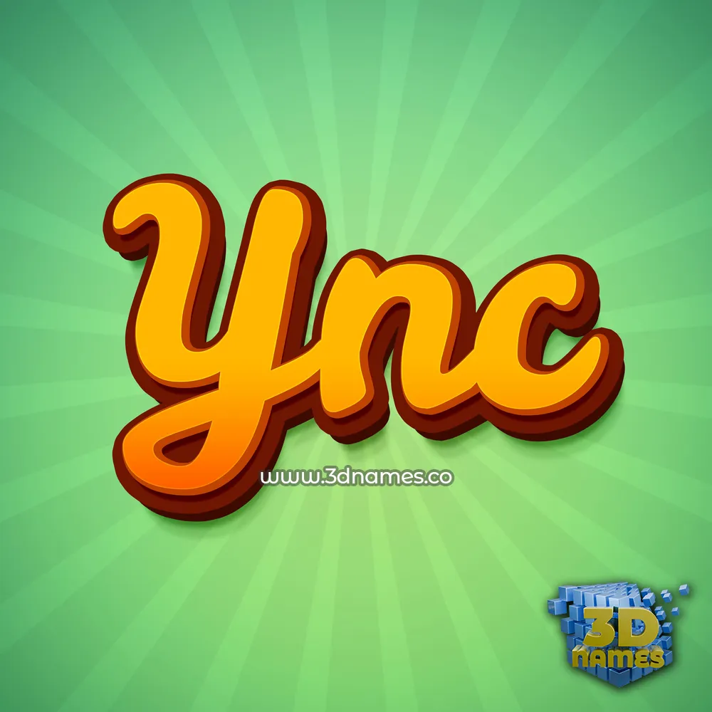 ync in Green Rays style - 3D name wallpaper
