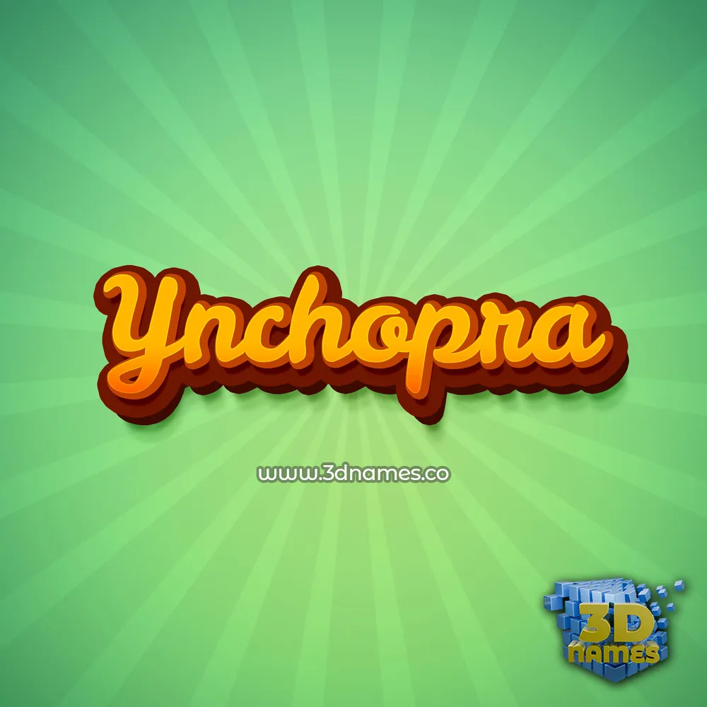 ynchopra in Green Rays style - 3D name wallpaper