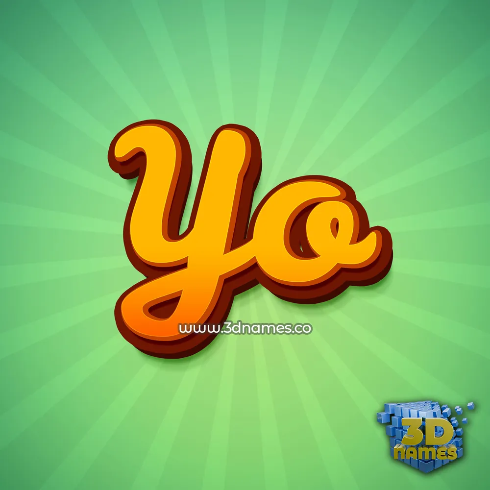 yo in Green Rays style - 3D name wallpaper