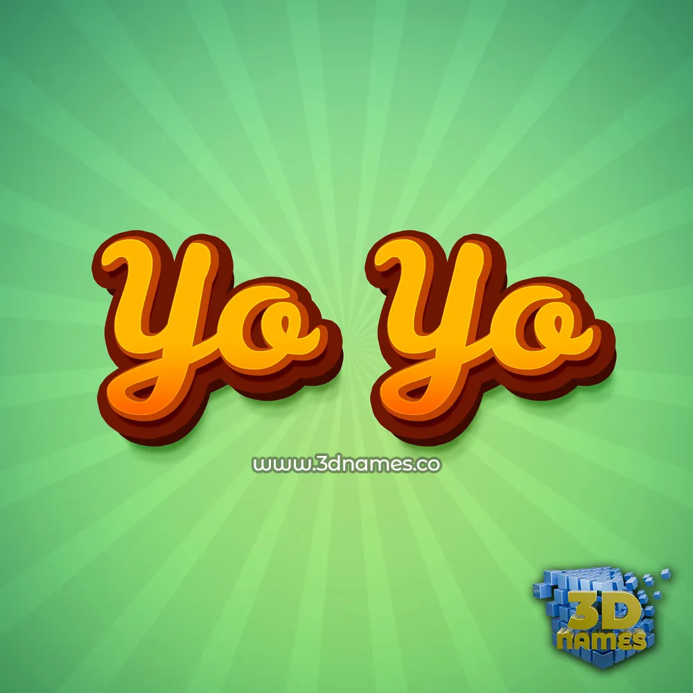 yo yo in Green Rays style - 3D name wallpaper