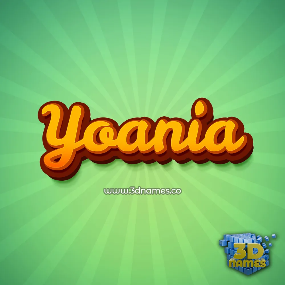 yoania in Green Rays style - 3D name wallpaper