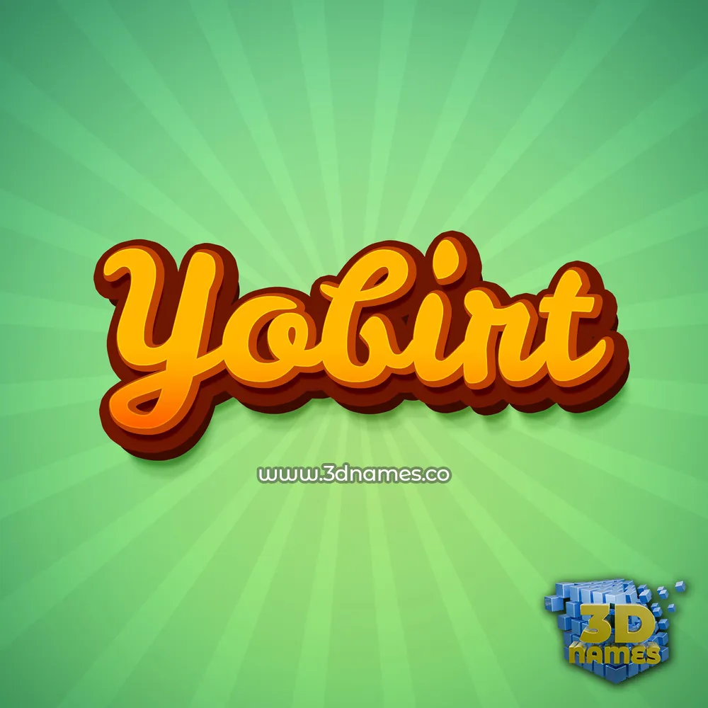 yobirt in Green Rays style - 3D name wallpaper