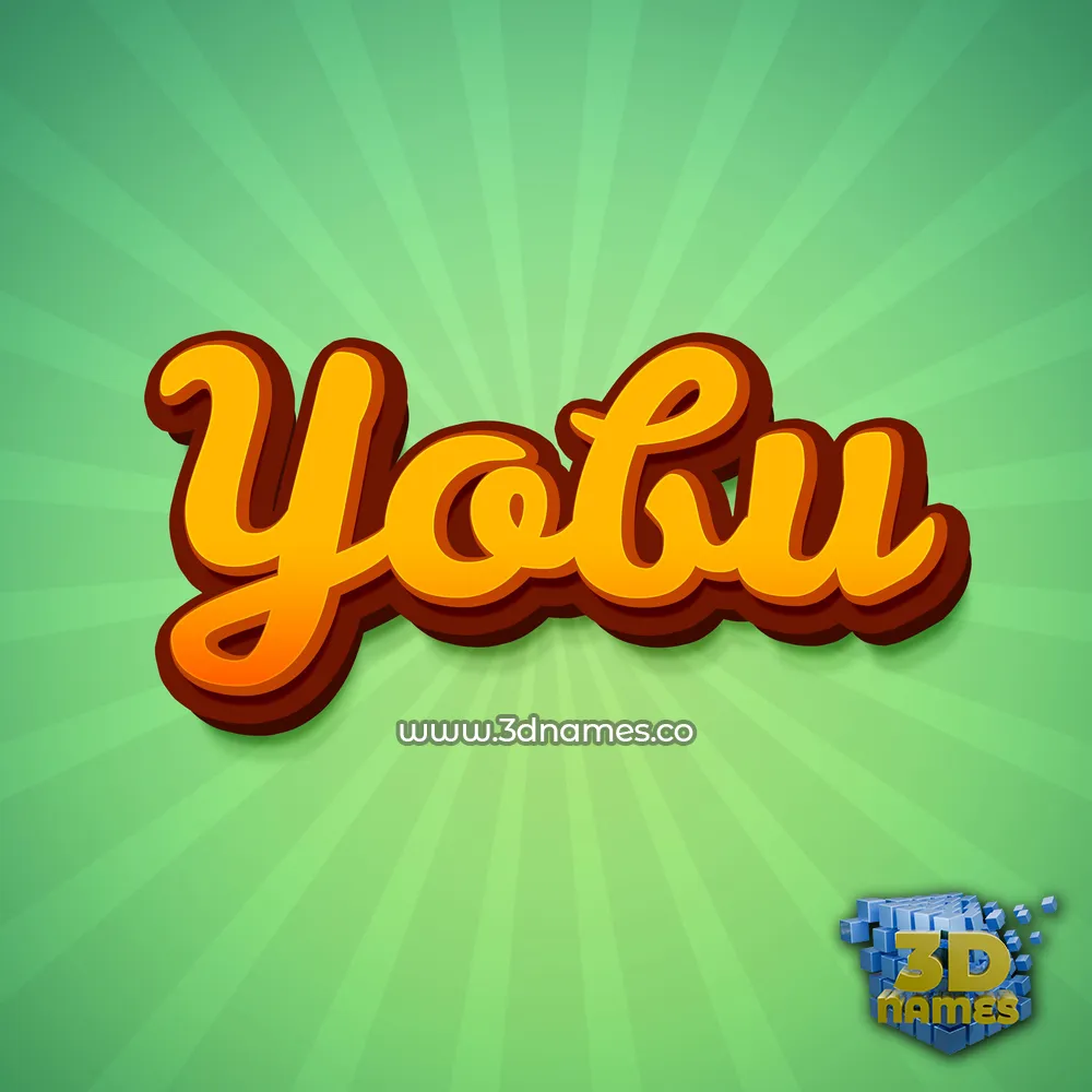 yobu in Green Rays style - 3D name wallpaper