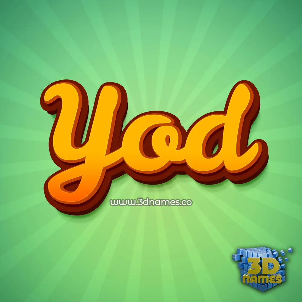 yod in Green Rays style - 3D name wallpaper