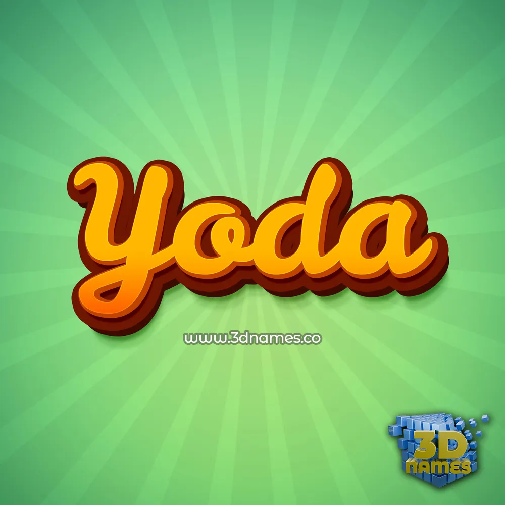 yoda in Green Rays style - 3D name wallpaper
