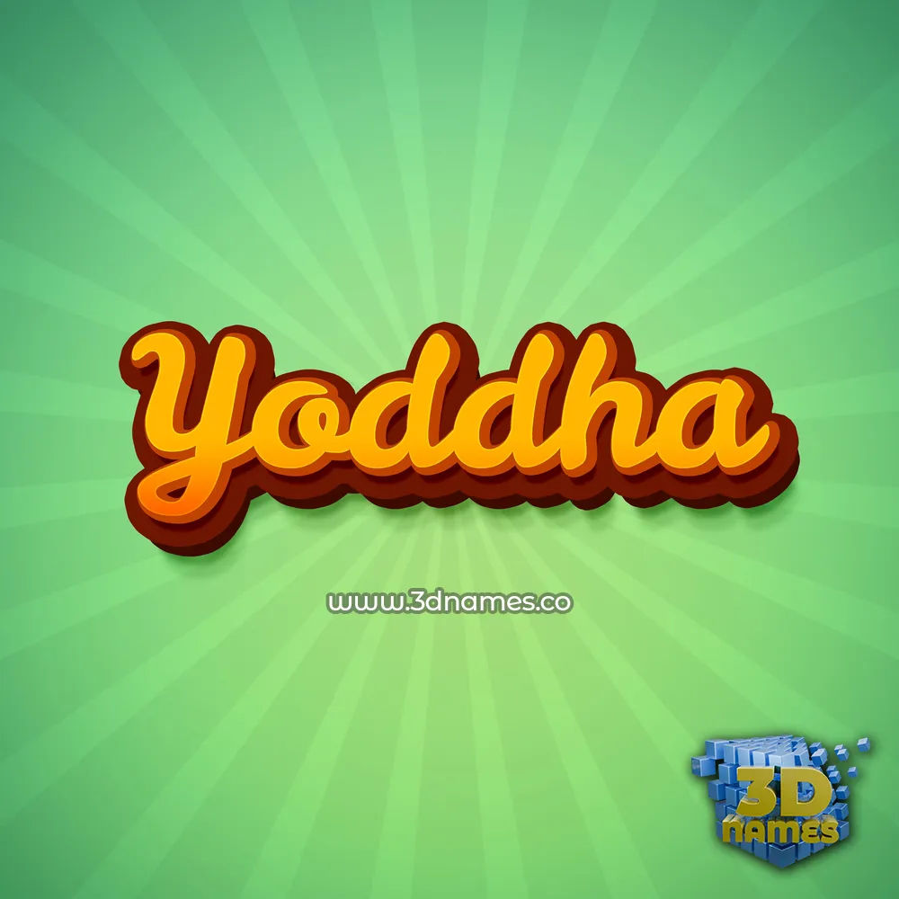 yoddha in Green Rays style - 3D name wallpaper