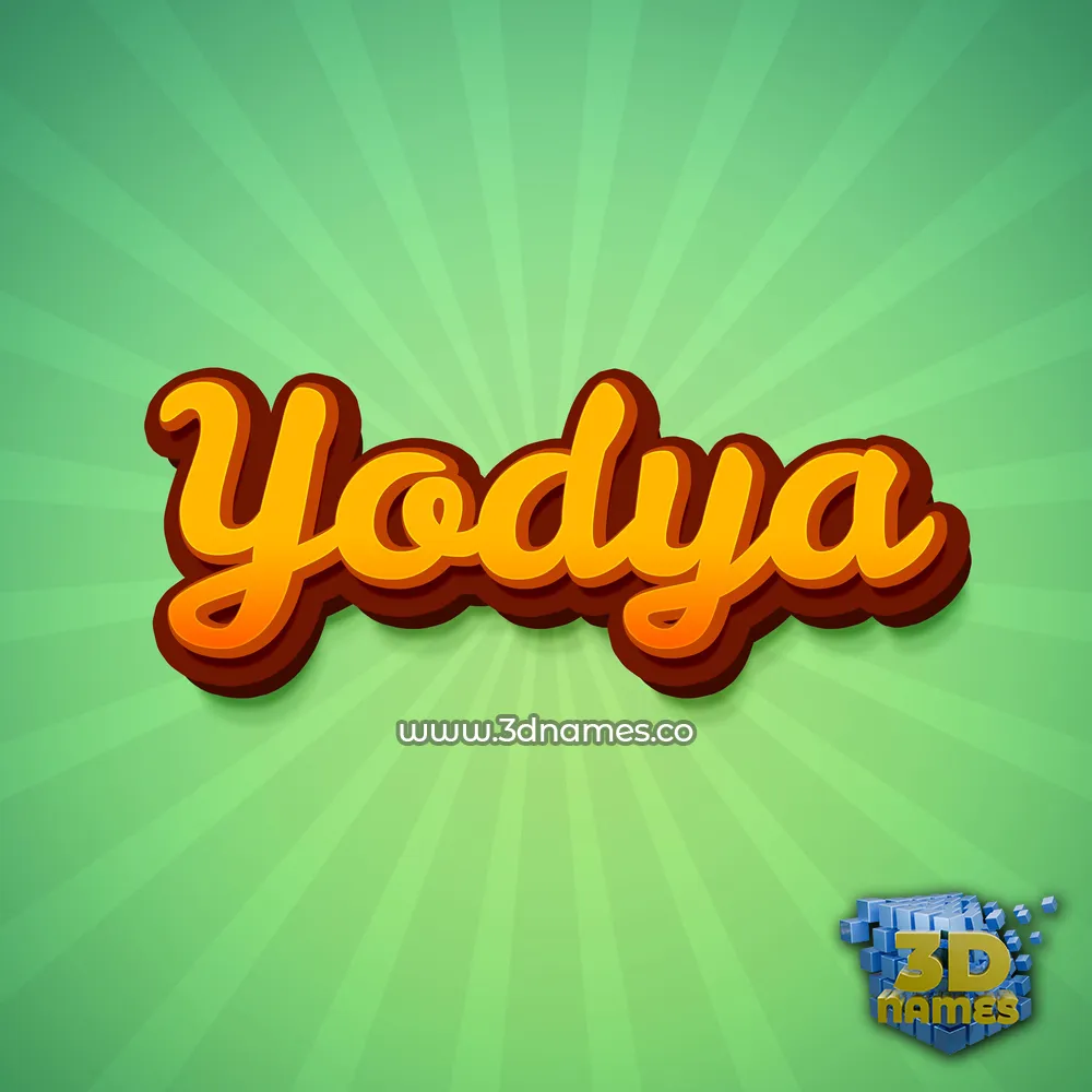 yodya in Green Rays style - 3D name wallpaper