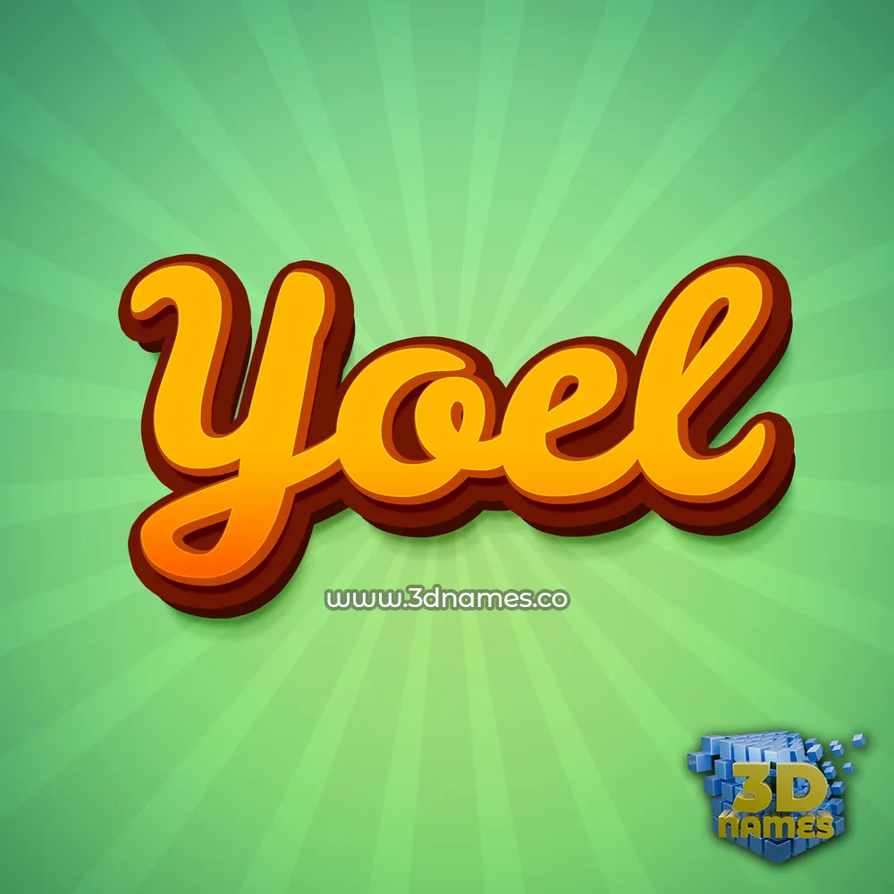 yoel in Green Rays style - 3D name wallpaper