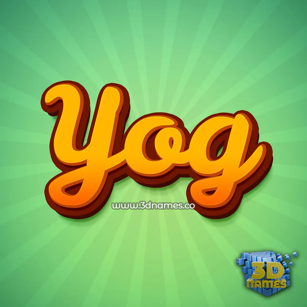 yog in Green Rays style - 3D name wallpaper
