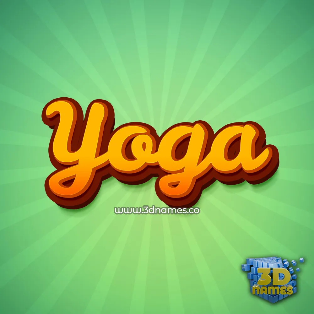 yoga in Green Rays style - 3D name wallpaper