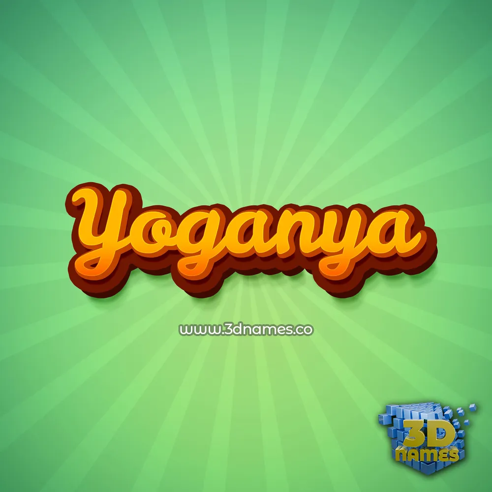 yoganya in Green Rays style - 3D name wallpaper