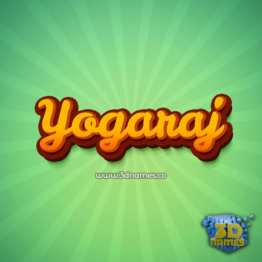 yogaraj in Green Rays style - 3D name wallpaper