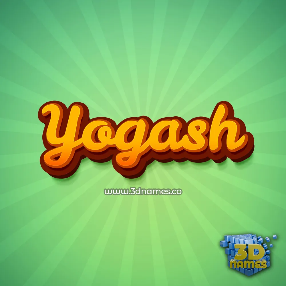 yogash in Green Rays style - 3D name wallpaper