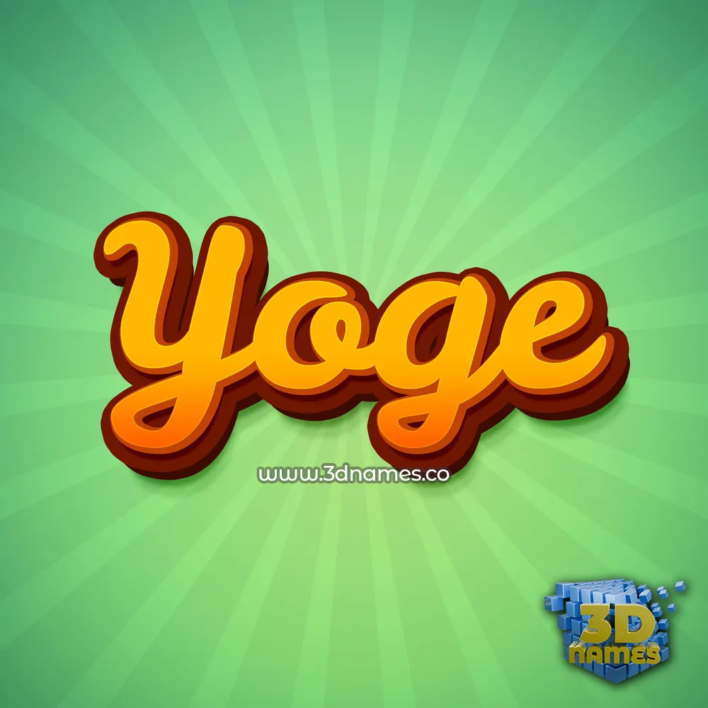 yoge in Green Rays style - 3D name wallpaper