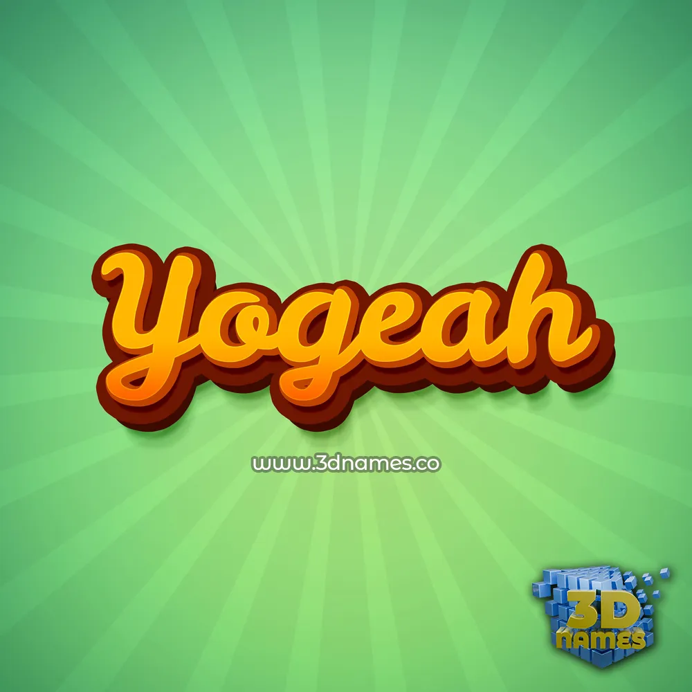 yogeah in Green Rays style - 3D name wallpaper