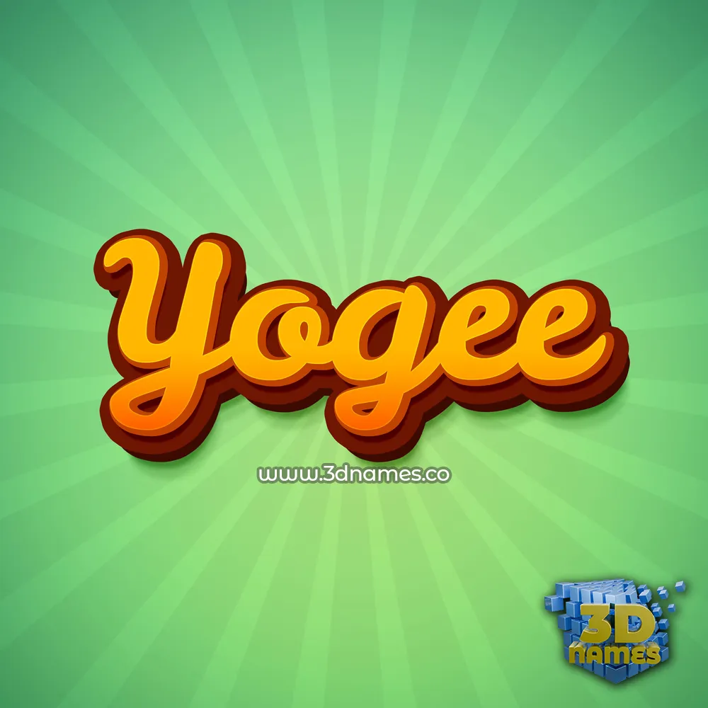 yogee in Green Rays style - 3D name wallpaper