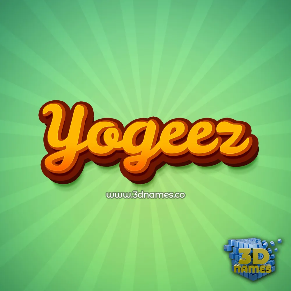 yogeez in Green Rays style - 3D name wallpaper