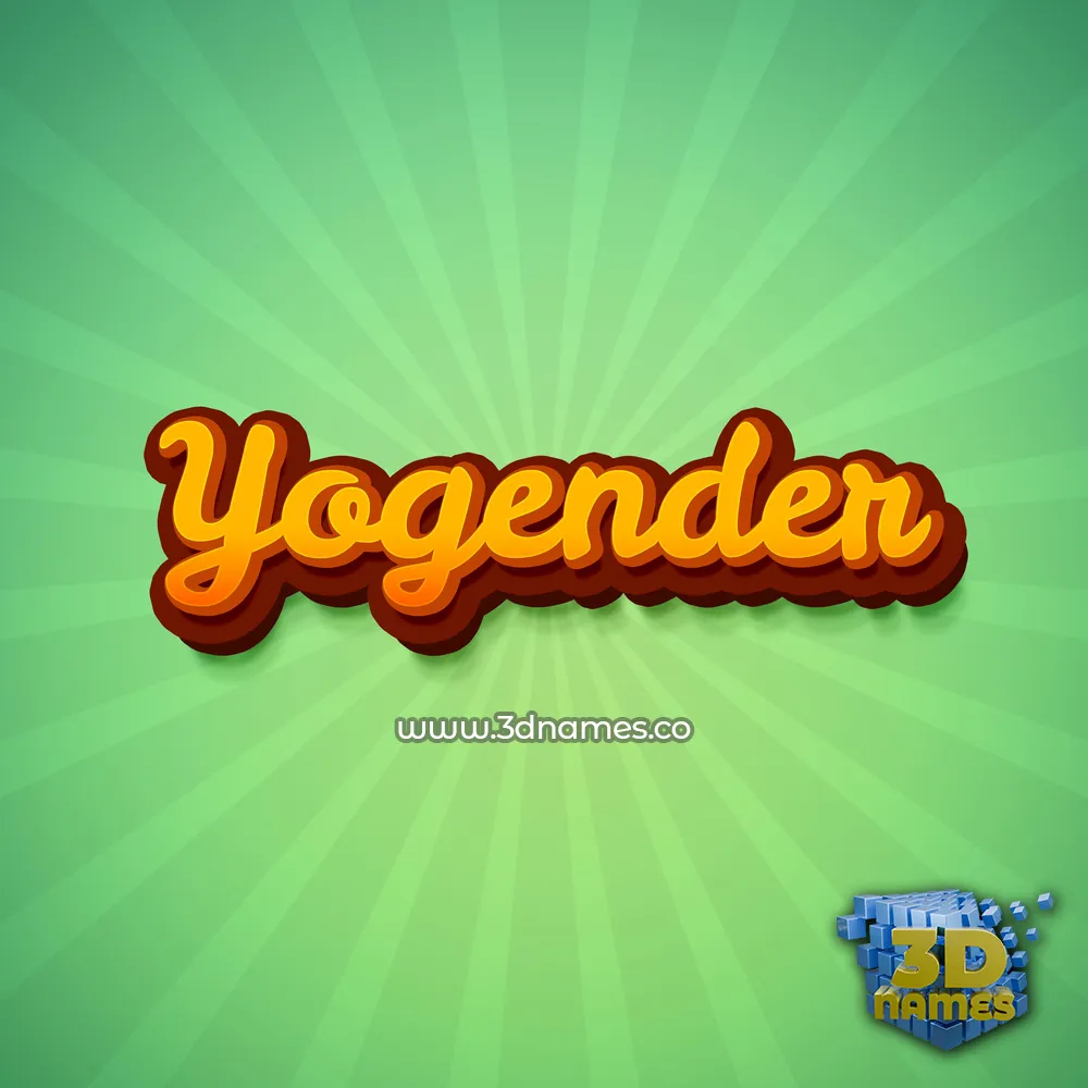 yogender in Green Rays style - 3D name wallpaper