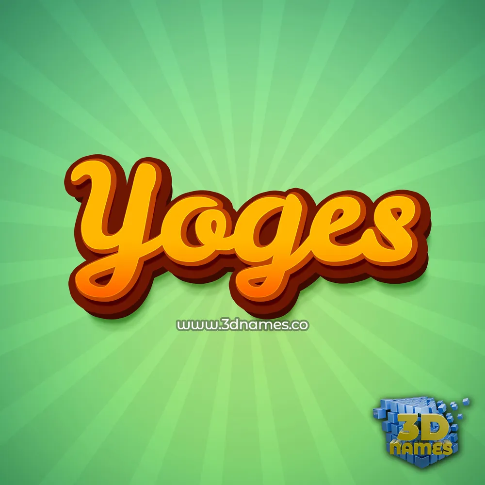 yoges in Green Rays style - 3D name wallpaper