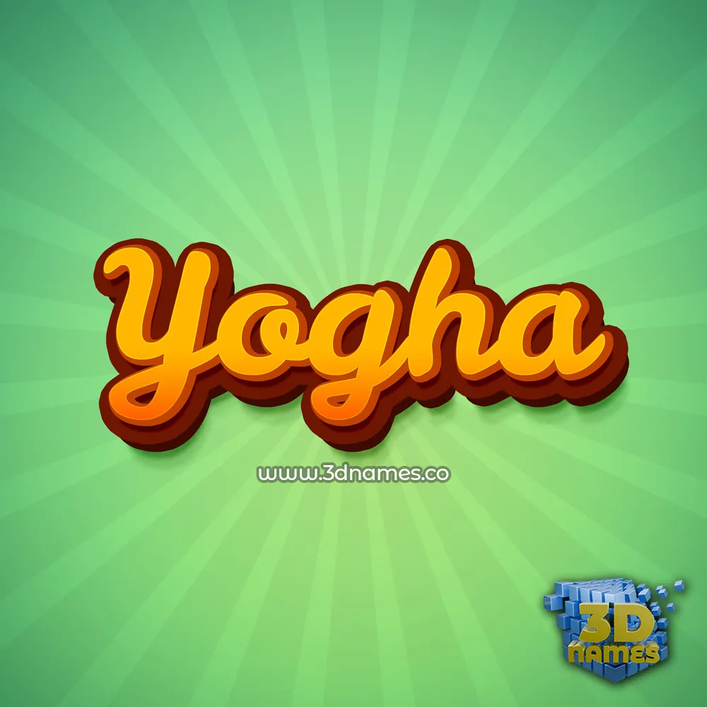 yogha in Green Rays style - 3D name wallpaper