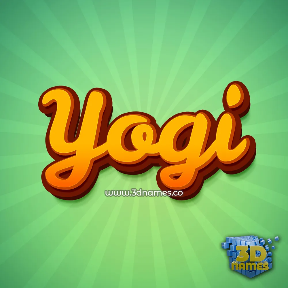 yogi in Green Rays style - 3D name wallpaper