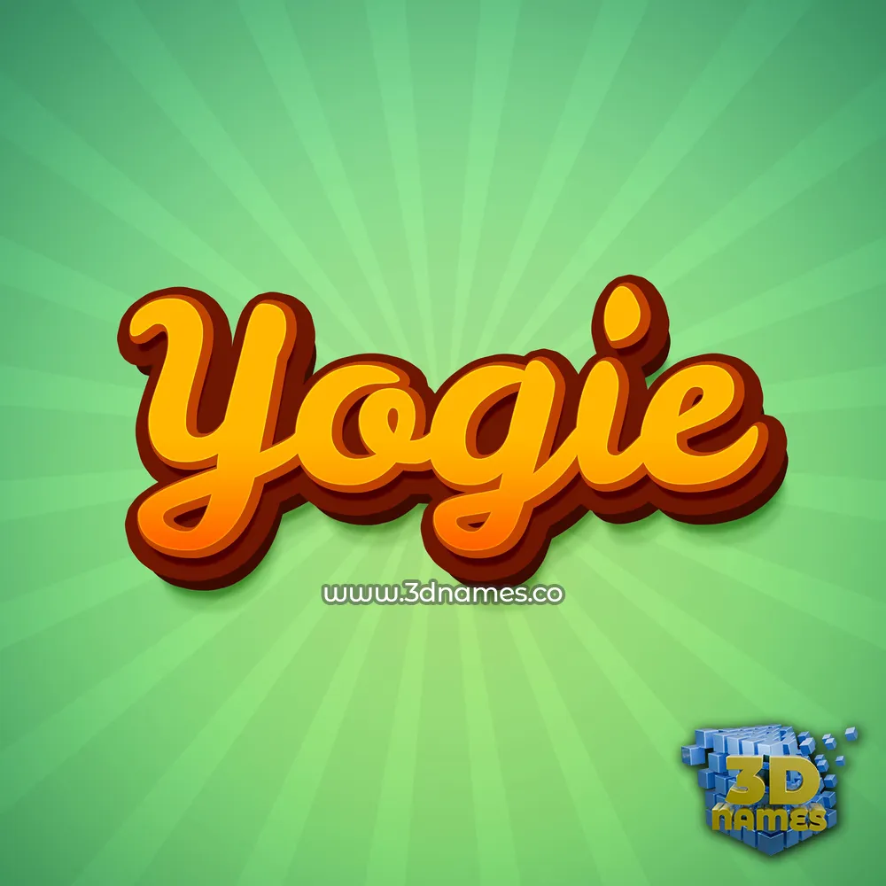yogie in Green Rays style - 3D name wallpaper