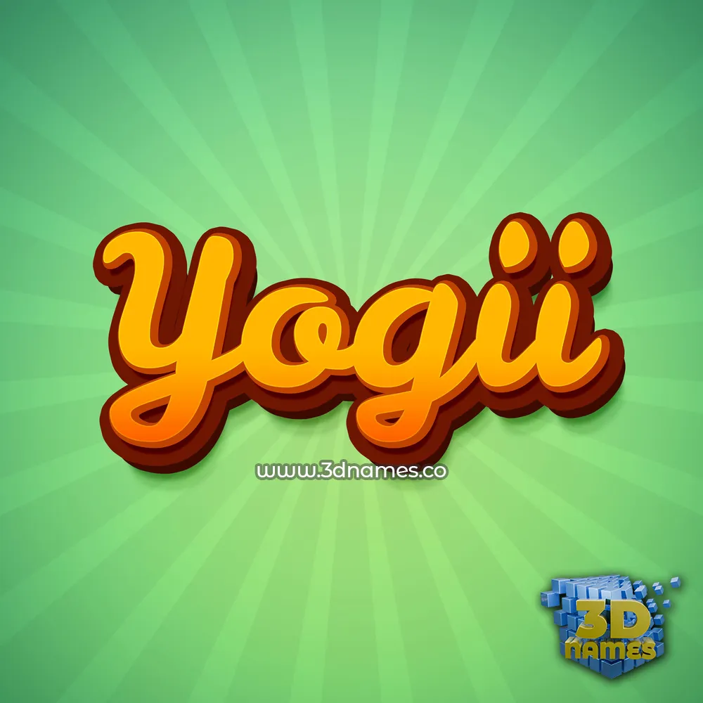 yogii in Green Rays style - 3D name wallpaper