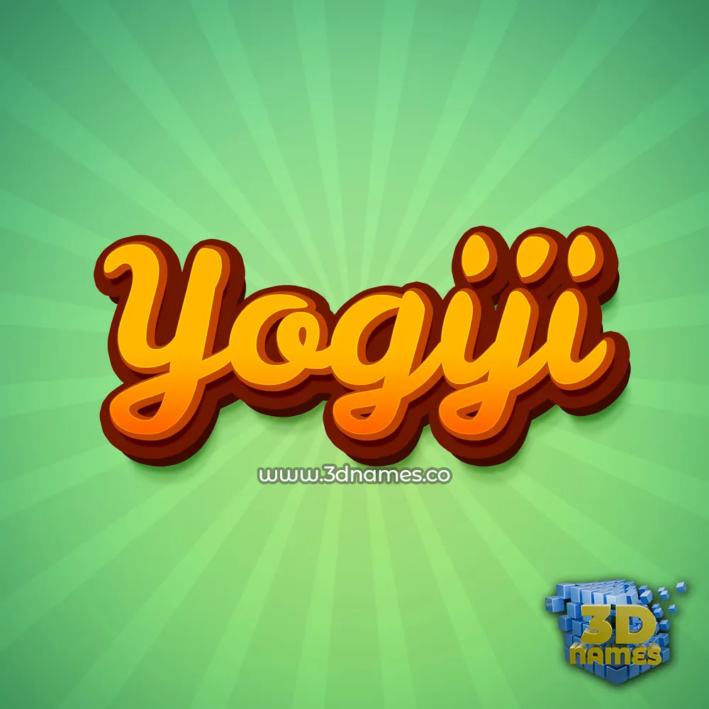 yogiji in Green Rays style - 3D name wallpaper