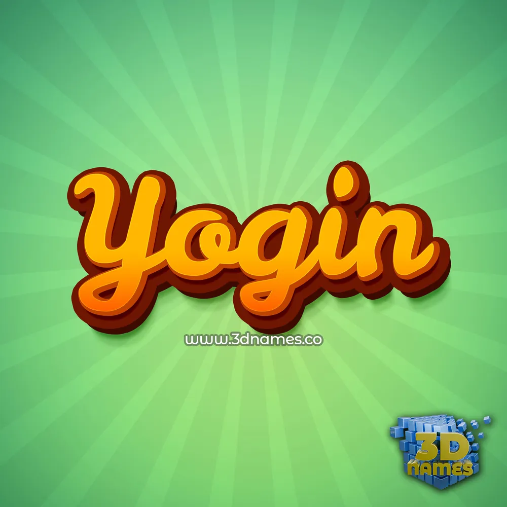yogin in Green Rays style - 3D name wallpaper
