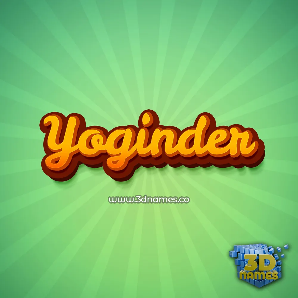 yoginder in Green Rays style - 3D name wallpaper