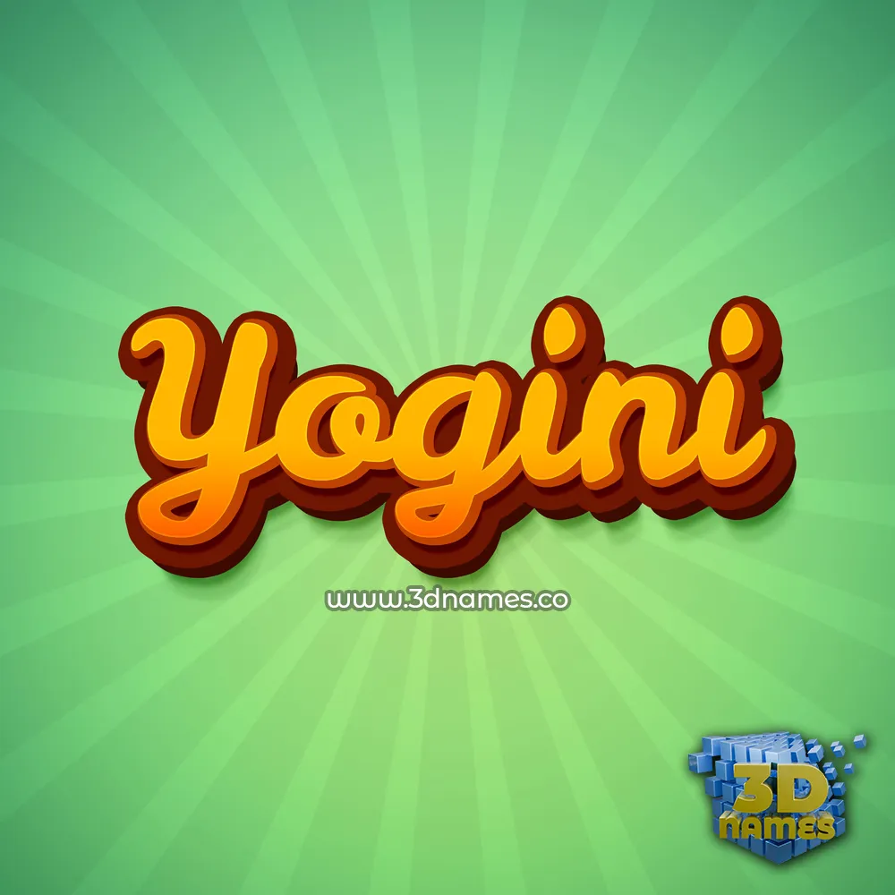yogini in Green Rays style - 3D name wallpaper