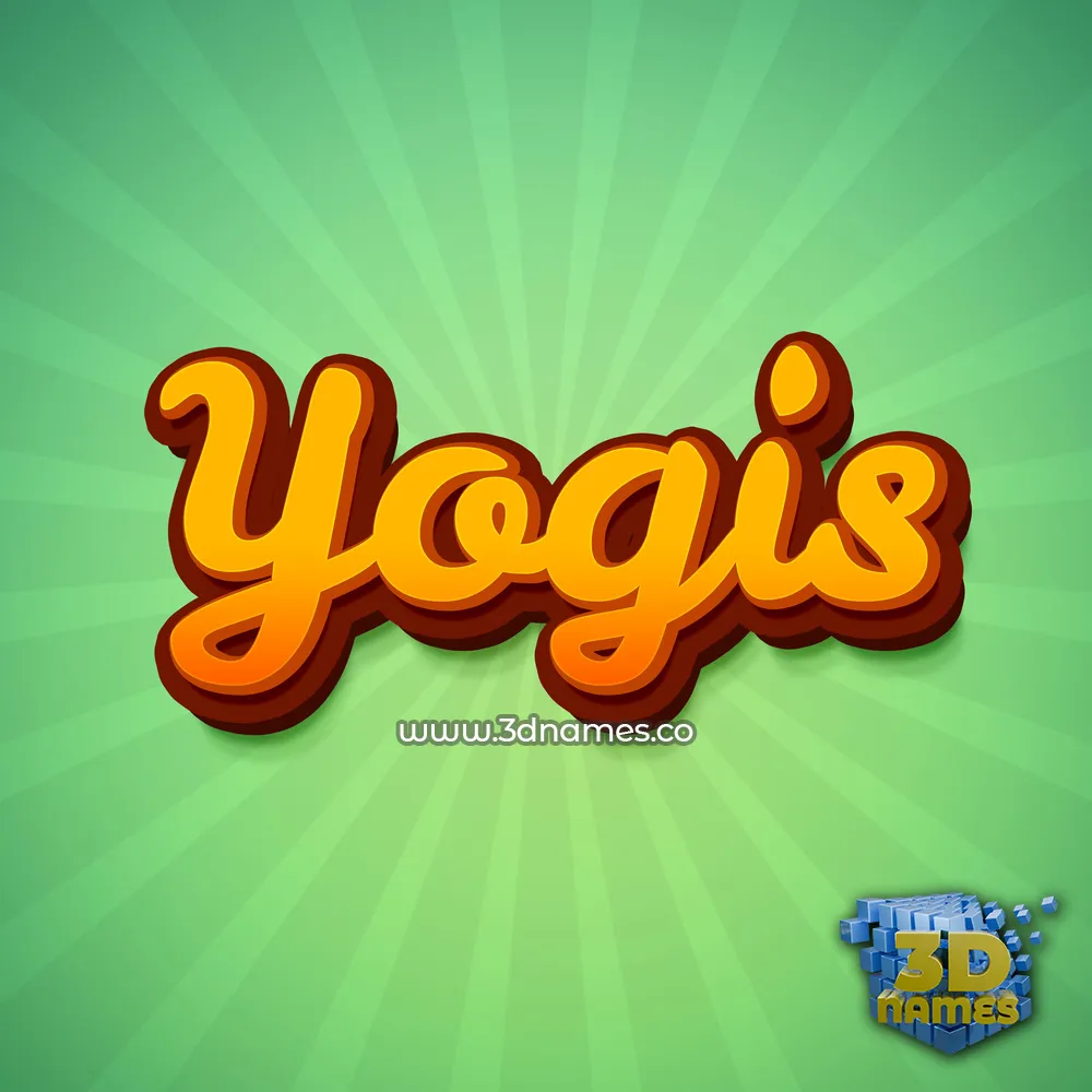 yogis in Green Rays style - 3D name wallpaper