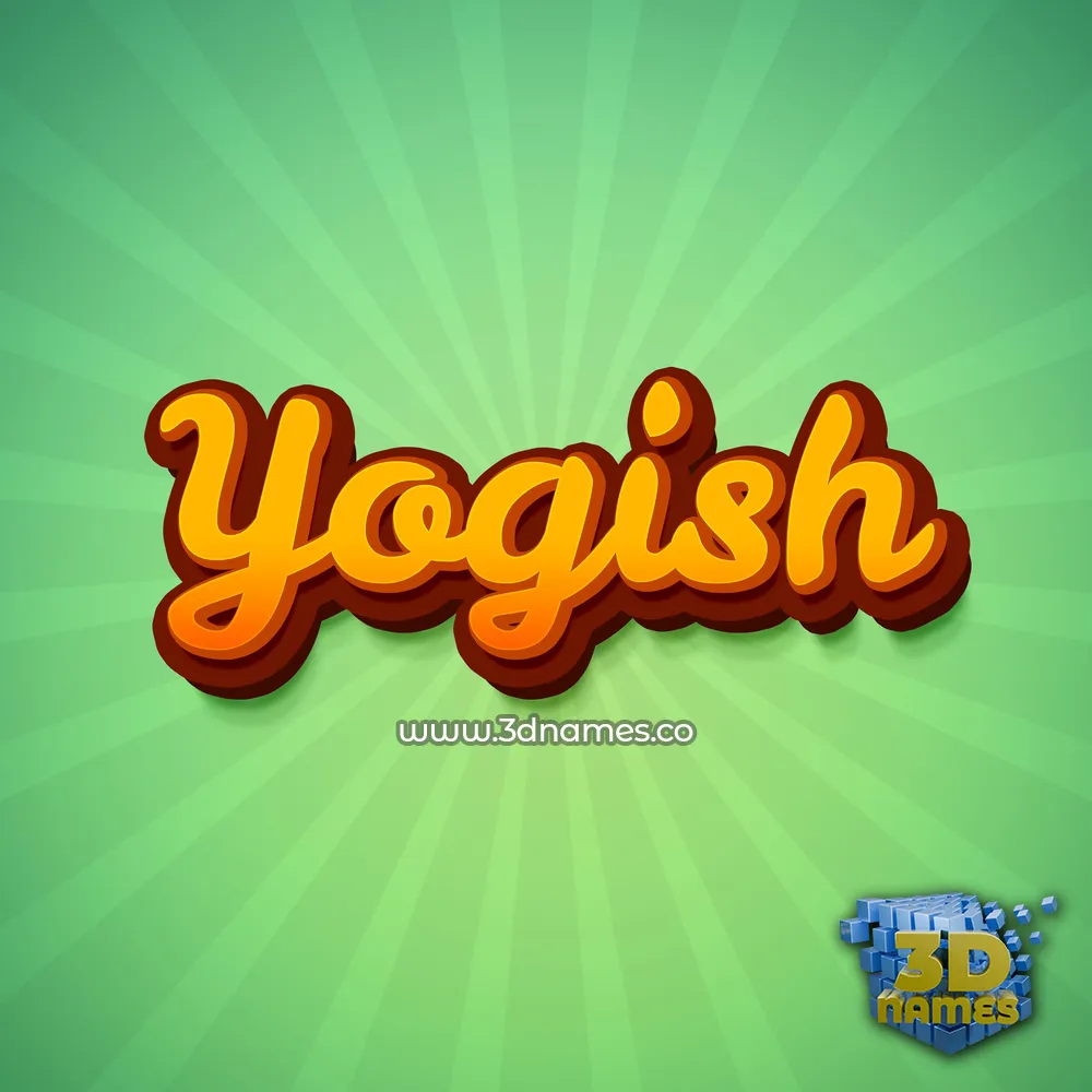yogish in Green Rays style - 3D name wallpaper