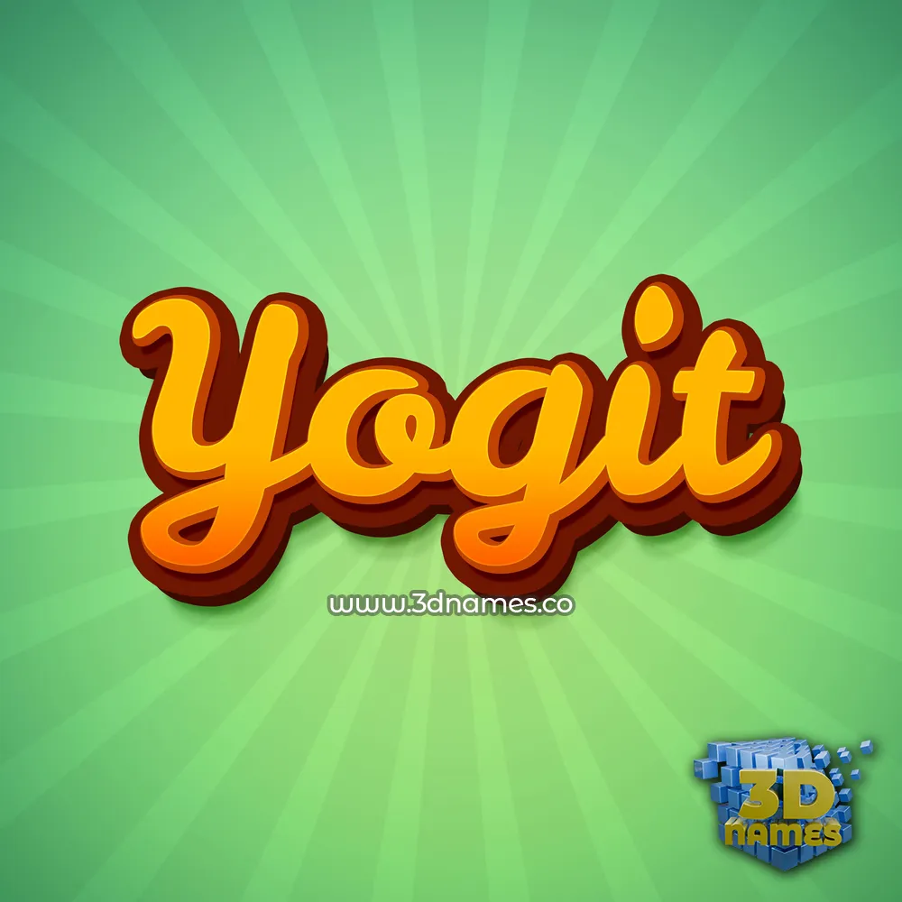 yogit in Green Rays style - 3D name wallpaper