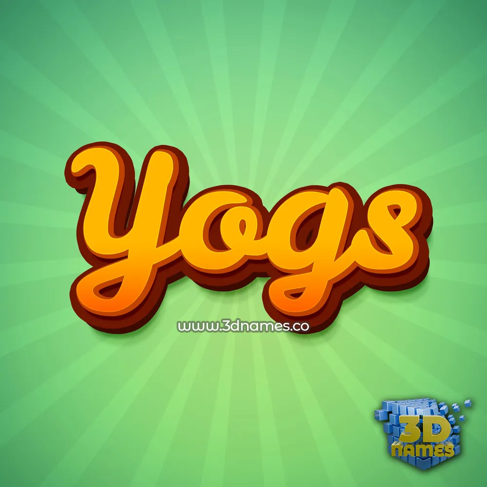 yogs in Green Rays style - 3D name wallpaper
